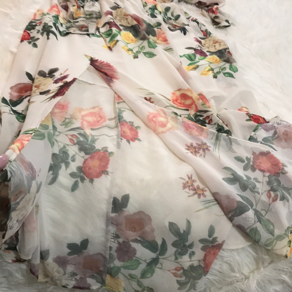 Belle Sky Floral long sleeve lace up Dress - Picture 10 of 13